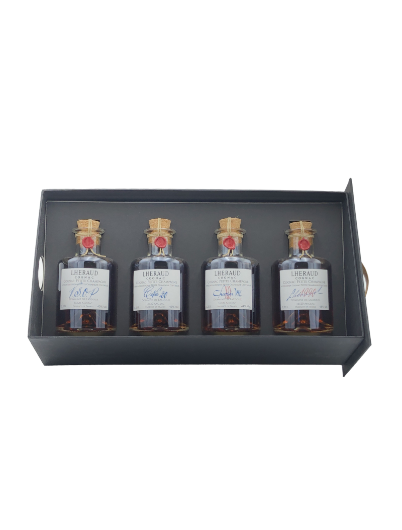 Coffret Cognac Dégustation Lhéraud 4x20cl – Sélection Haut de Gamme