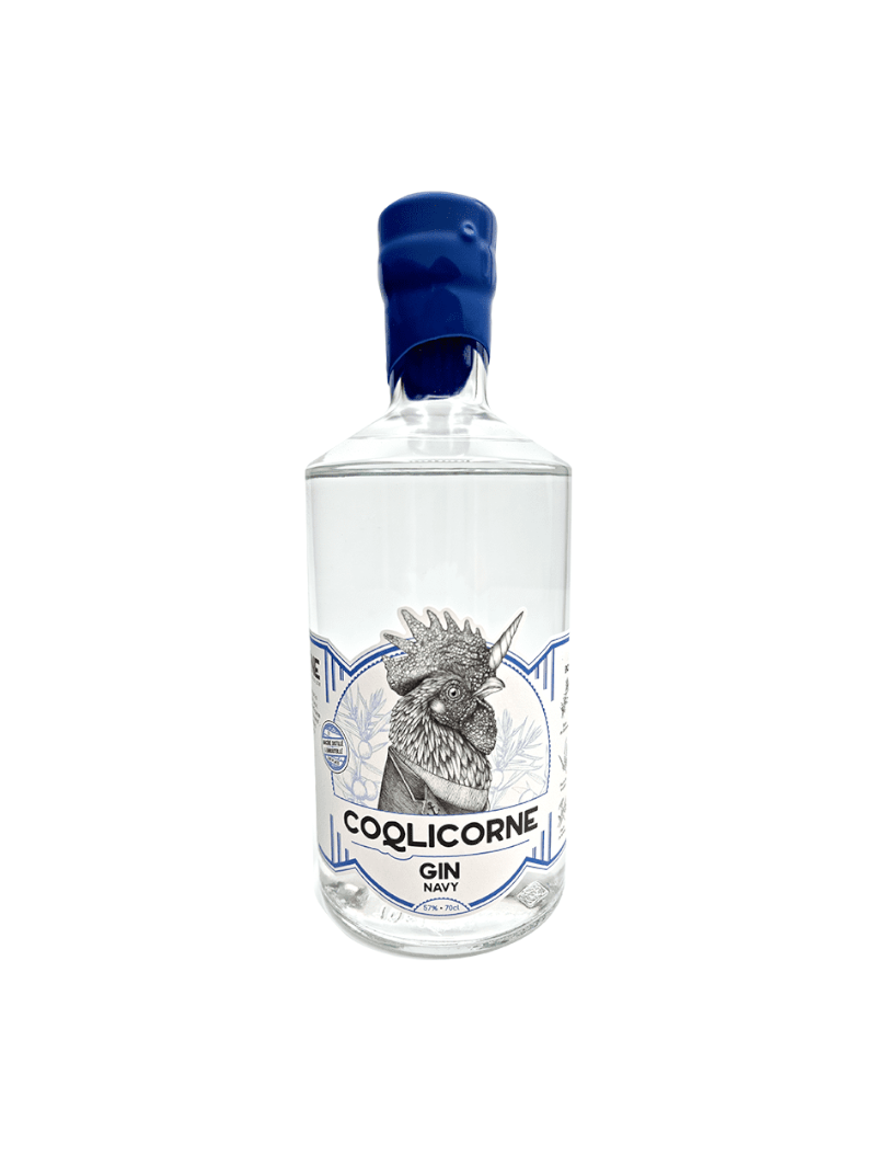 Gin Navy Coqlicorne – 70 cl – Gin français intense à 57 %